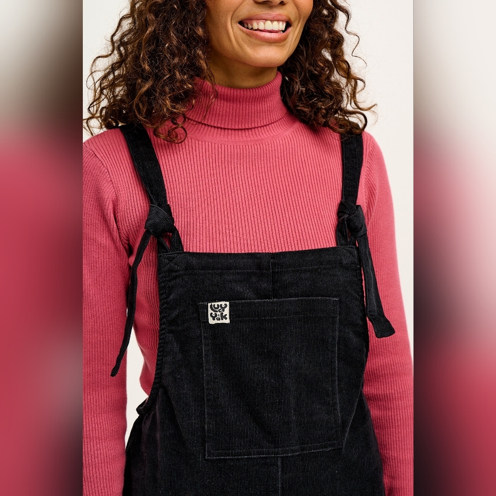 Lucy And Yak Original Corduroy Dungarees in Black Size US 14 / UK 18 Long